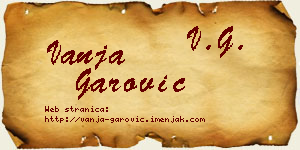 Vanja Garović vizit kartica